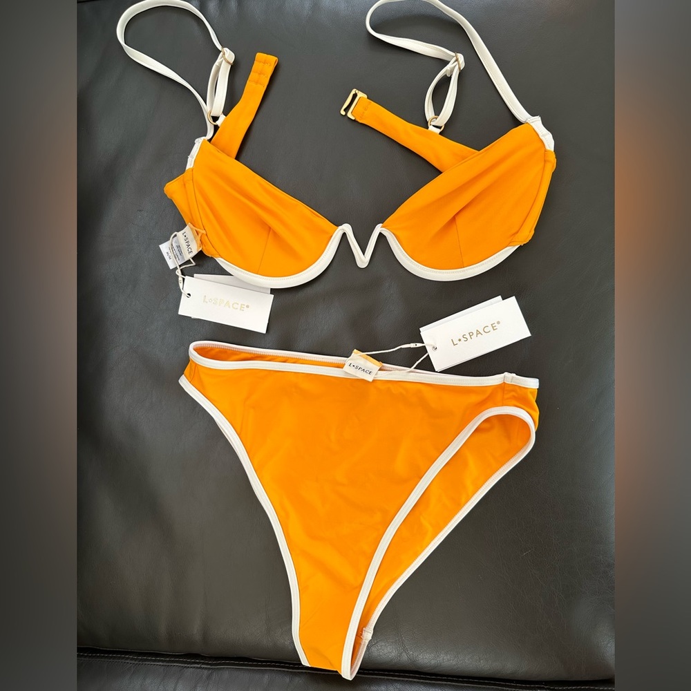 NWT L*SPACE Yellow Bikini Top and Bottom (M)